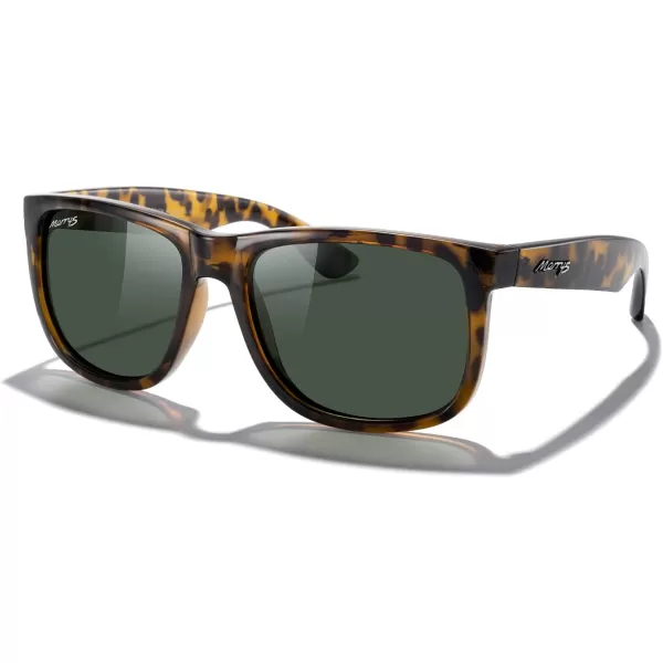 MERRYS Mens Rectangular Polarized Sunglasses UV400 Protection for Driving Fishing Hiking Golf Outdoor Sport Glasses S8165Leopard FrameG15 Lens
