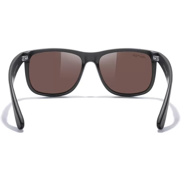 MERRYS Mens Rectangular Polarized Sunglasses UV400 Protection for Driving Fishing Hiking Golf Outdoor Sport Glasses S8165Matte Black FrameBlue Mirror Lens