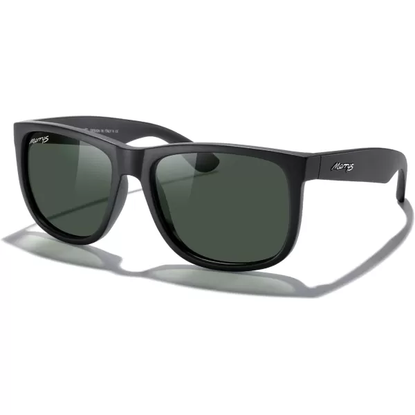 MERRYS Mens Rectangular Polarized Sunglasses UV400 Protection for Driving Fishing Hiking Golf Outdoor Sport Glasses S8165Matte Black FrameG15 Lens
