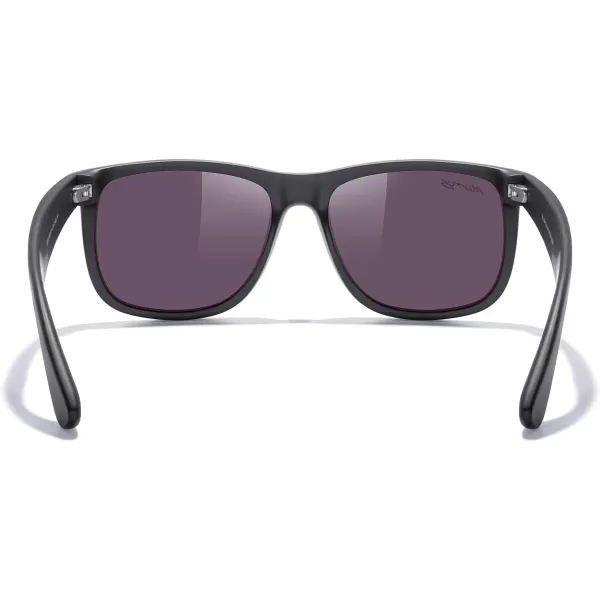 MERRYS Mens Rectangular Polarized Sunglasses UV400 Protection for Driving Fishing Hiking Golf Outdoor Sport Glasses S8165Matte Black FrameGreen Mirror Lens