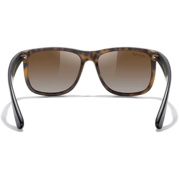 MERRYS Mens Rectangular Polarized Sunglasses UV400 Protection for Driving Fishing Hiking Golf Outdoor Sport Glasses S8165Matte Leopard FrameBrown Gradient Lens