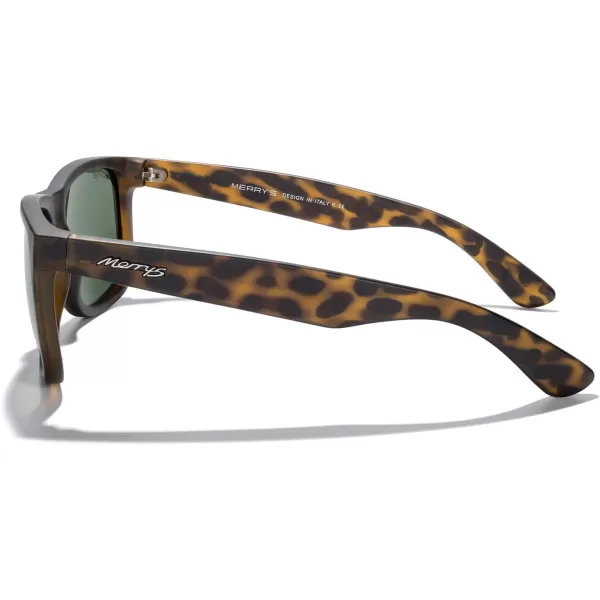 MERRYS Mens Rectangular Polarized Sunglasses UV400 Protection for Driving Fishing Hiking Golf Outdoor Sport Glasses S8165Matte Leopard FrameG15 Lens