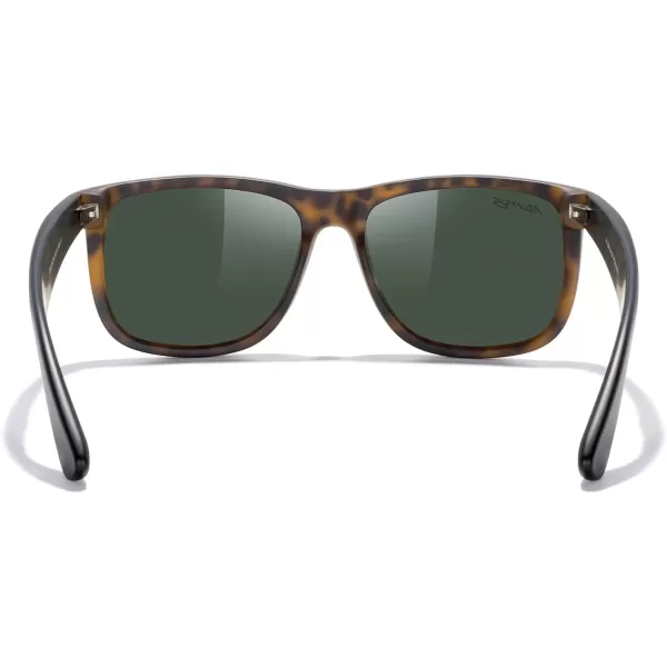 MERRYS Mens Rectangular Polarized Sunglasses UV400 Protection for Driving Fishing Hiking Golf Outdoor Sport Glasses S8165Matte Leopard FrameG15 Lens