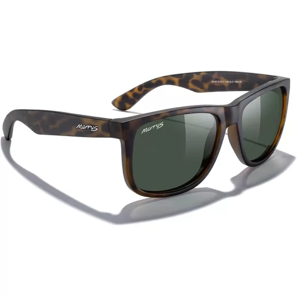 MERRYS Mens Rectangular Polarized Sunglasses UV400 Protection for Driving Fishing Hiking Golf Outdoor Sport Glasses S8165Matte Leopard FrameG15 Lens