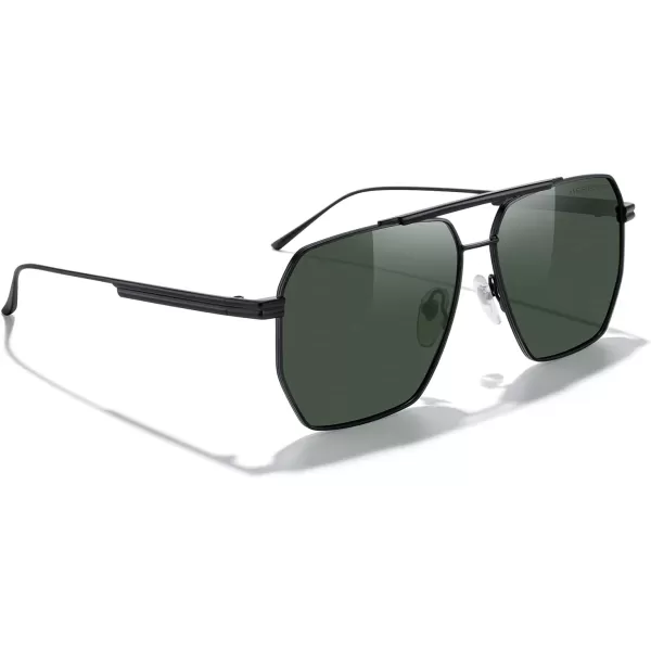MERRYS Oversized Polarized Square Sunglasses for Women Men Vintage Retro Shades UV400 Classic Large Metal Sun GlassesBlack FrameG15 Lens