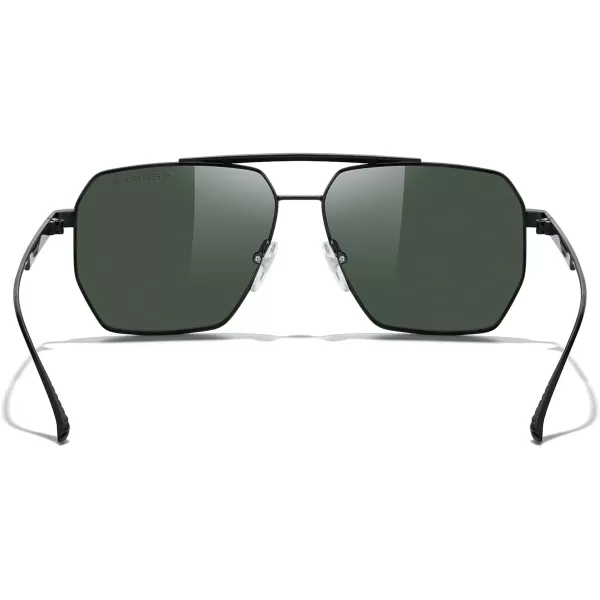 MERRYS Oversized Polarized Square Sunglasses for Women Men Vintage Retro Shades UV400 Classic Large Metal Sun GlassesBlack FrameG15 Lens