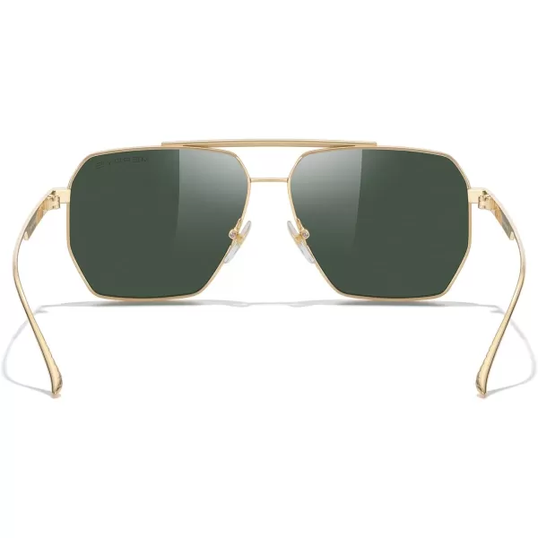 MERRYS Oversized Polarized Square Sunglasses for Women Men Vintage Retro Shades UV400 Classic Large Metal Sun GlassesGold FrameG15 Lens