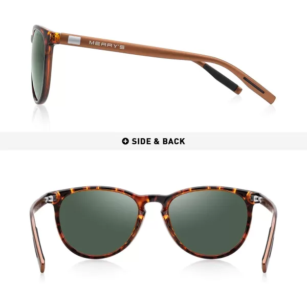 MERRYS Polarized Sunglasses for Women Men Vintage Retro Classic Round Frame Aluminum Legs S8288Leopard