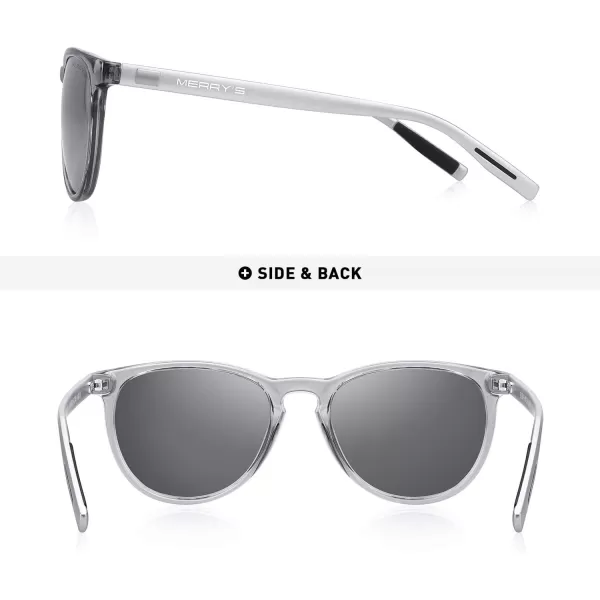 MERRYS Polarized Sunglasses for Women Men Vintage Retro Classic Round Frame Aluminum Legs S8288Silver