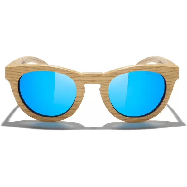 MERRYS Polarized Wooden Coated Floating Sunglasses MensWomens vintage Eyewear S5268Blue