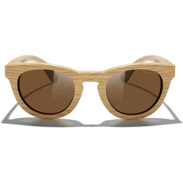 MERRYS Polarized Wooden Coated Floating Sunglasses MensWomens vintage Eyewear S5268Brown