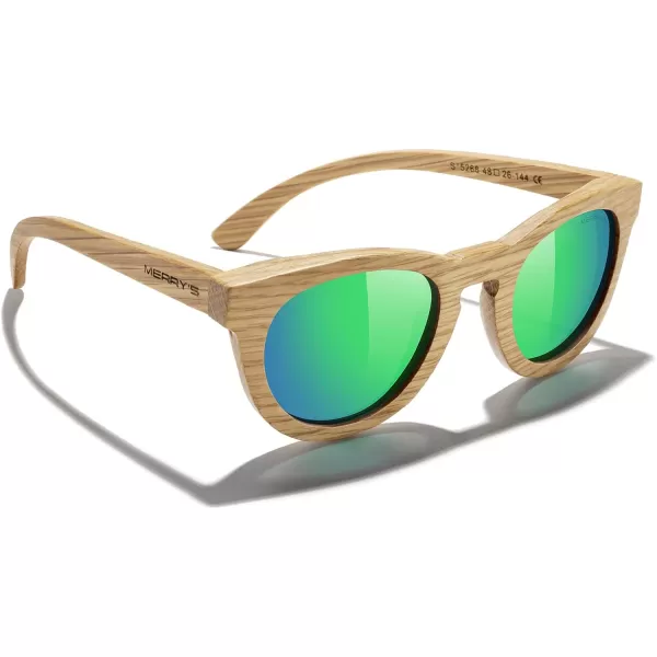 MERRYS Polarized Wooden Coated Floating Sunglasses MensWomens vintage Eyewear S5268Green