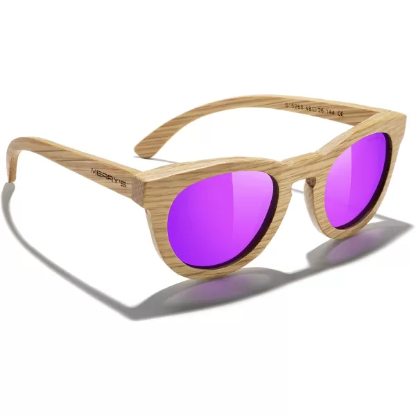MERRYS Polarized Wooden Coated Floating Sunglasses MensWomens vintage Eyewear S5268Purple
