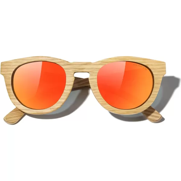 MERRYS Polarized Wooden Coated Floating Sunglasses MensWomens vintage Eyewear S5268Red