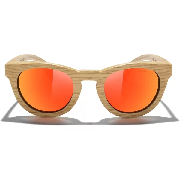 MERRYS Polarized Wooden Coated Floating Sunglasses MensWomens vintage Eyewear S5268Red