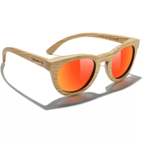 MERRYS Polarized Wooden Coated Floating Sunglasses MensWomens vintage Eyewear S5268Red