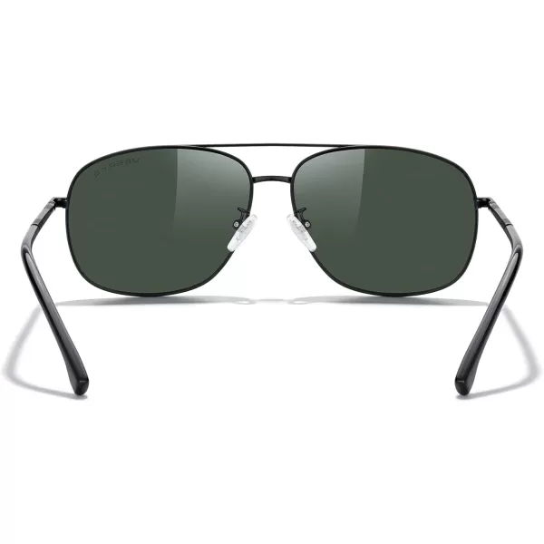 MERRYS Rectangular Polarized Sunglasses for Men Classic Driving Shades UV400 ProtectionBlack FrameG15 Lens