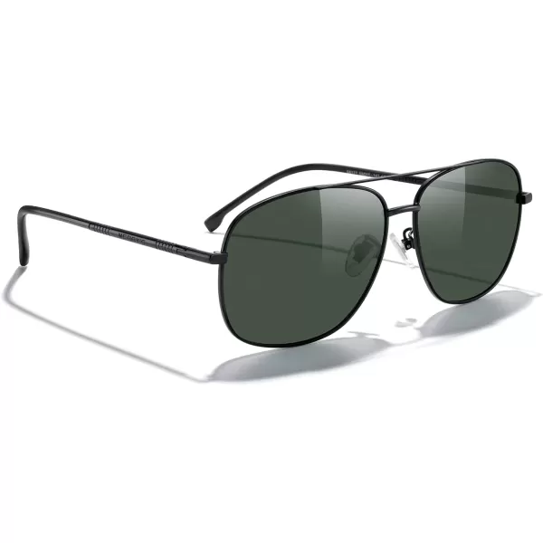 MERRYS Rectangular Polarized Sunglasses for Men Classic Driving Shades UV400 ProtectionBlack FrameG15 Lens