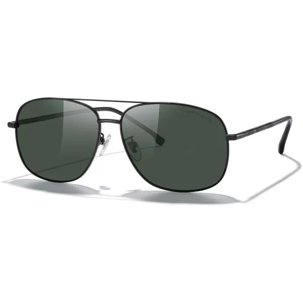 MERRYS Rectangular Polarized Sunglasses for Men Classic Driving Shades UV400 ProtectionBlack FrameG15 Lens