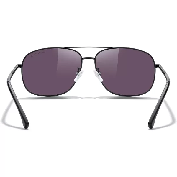 MERRYS Rectangular Polarized Sunglasses for Men Classic Driving Shades UV400 ProtectionBlack FrameGreen Mirror Lens