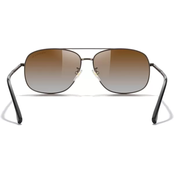 MERRYS Rectangular Polarized Sunglasses for Men Classic Driving Shades UV400 ProtectionBrown FrameBrown Gradient Lens