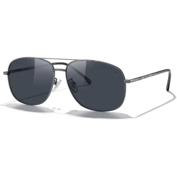 MERRYS Rectangular Polarized Sunglasses for Men Classic Driving Shades UV400 ProtectionGray FrameBlack Lens