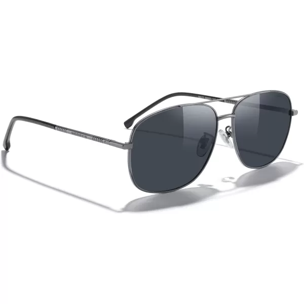 MERRYS Rectangular Polarized Sunglasses for Men Classic Driving Shades UV400 ProtectionGray FrameBlack Lens