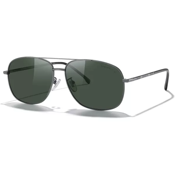 MERRYS Rectangular Polarized Sunglasses for Men Classic Driving Shades UV400 ProtectionGray FrameG15 Lens