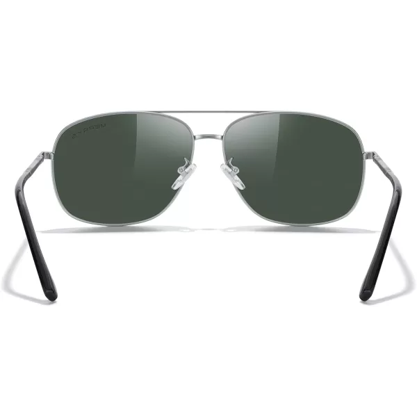 MERRYS Rectangular Polarized Sunglasses for Men Classic Driving Shades UV400 ProtectionSilver FrameG15 Lens