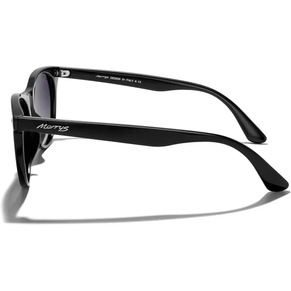MERRYS Retro Round Polarized Sunglasses for Women Fashion Trendy Shades S6185Black FrameBlack Gradient Polarized Lens