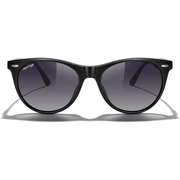 MERRYS Retro Round Polarized Sunglasses for Women Fashion Trendy Shades S6185Black FrameBlack Gradient Polarized Lens