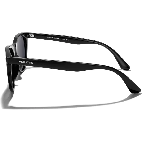 MERRYS Retro Round Polarized Sunglasses for Women Fashion Trendy Shades S6185Black FrameBlack Polarized Lens