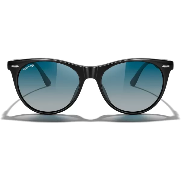 MERRYS Retro Round Polarized Sunglasses for Women Fashion Trendy Shades S6185Black FrameGreen Gradient Polarized Lens
