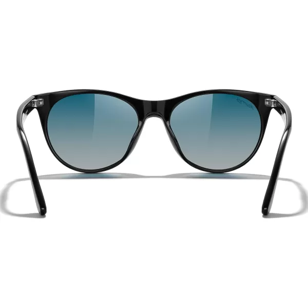 MERRYS Retro Round Polarized Sunglasses for Women Fashion Trendy Shades S6185Black FrameGreen Gradient Polarized Lens