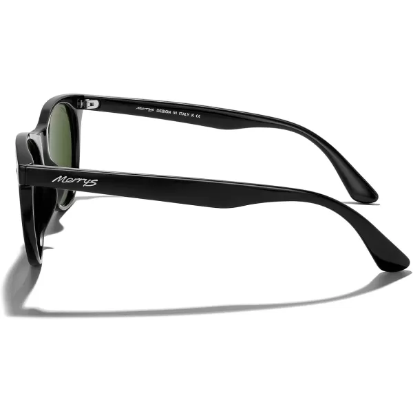 MERRYS Retro Round Polarized Sunglasses for Women Fashion Trendy Shades S6185Black FrameGreen Polarized Lens