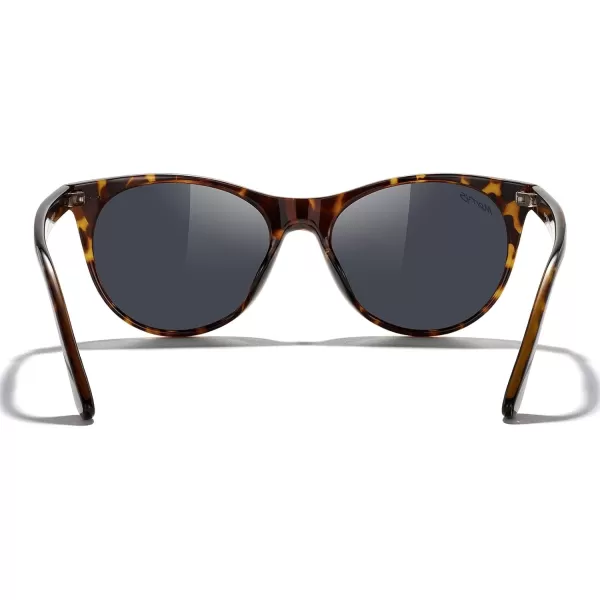 MERRYS Retro Round Polarized Sunglasses for Women Fashion Trendy Shades S6185Leopard FrameBlack Polarized Lens