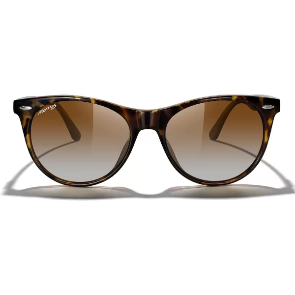 MERRYS Retro Round Polarized Sunglasses for Women Fashion Trendy Shades S6185Leopard FrameBrown Gradient Polarized Lens