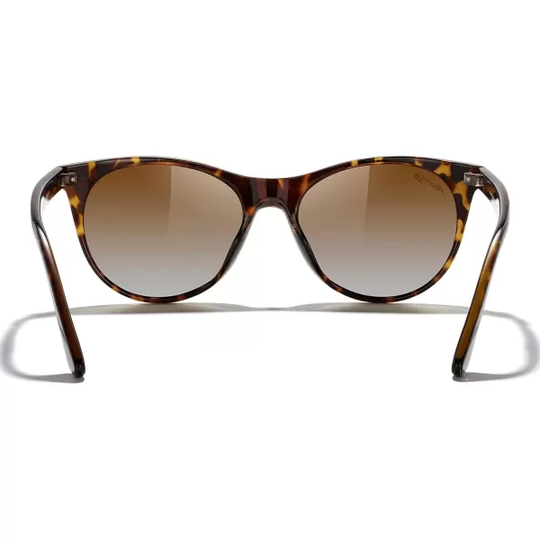 MERRYS Retro Round Polarized Sunglasses for Women Fashion Trendy Shades S6185Leopard FrameBrown Gradient Polarized Lens