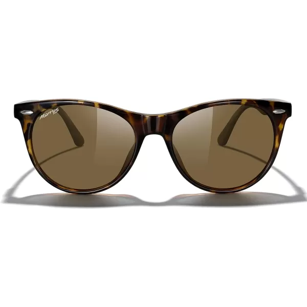 MERRYS Retro Round Polarized Sunglasses for Women Fashion Trendy Shades S6185Leopard FrameBrown Polarized Lens