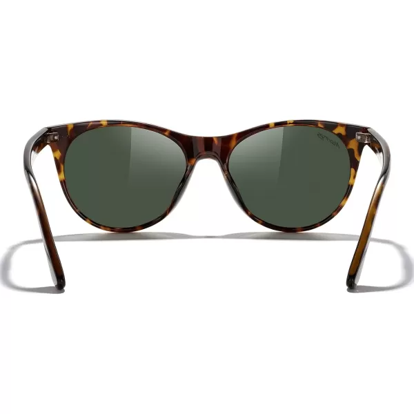 MERRYS Retro Round Polarized Sunglasses for Women Fashion Trendy Shades S6185Leopard FrameGreen Polarized Lens