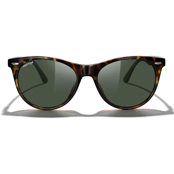 MERRYS Retro Round Polarized Sunglasses for Women Fashion Trendy Shades S6185Leopard FrameGreen Polarized Lens