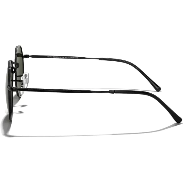 MERRYS Round Polygon Metal Polarized Sunglasses for Women Men Retro Classic Vintage Shades S6565Black FrameG15 Lens