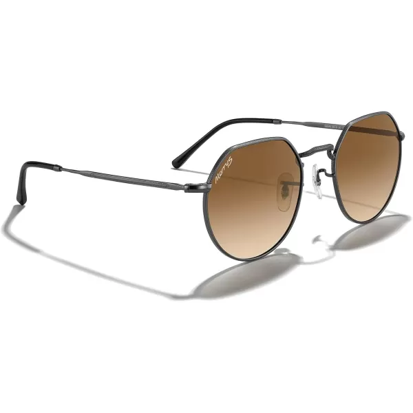 MERRYS Round Polygon Metal Polarized Sunglasses for Women Men Retro Classic Vintage Shades S6565Gunmetal FrameBrown Gradient Lens