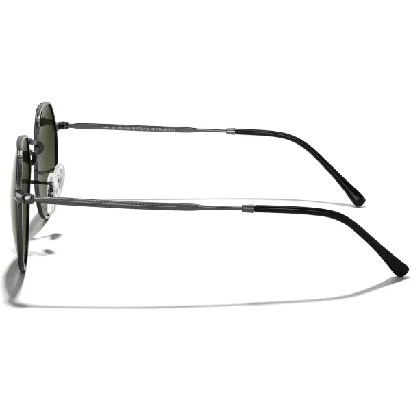 MERRYS Round Polygon Metal Polarized Sunglasses for Women Men Retro Classic Vintage Shades S6565Gunmetal FrameG15 Lens