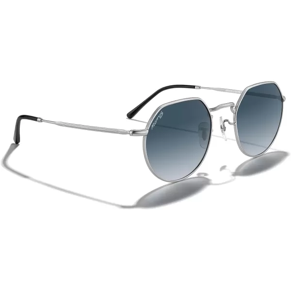 MERRYS Round Polygon Metal Polarized Sunglasses for Women Men Retro Classic Vintage Shades S6565Matte Chrome FrameBlue Gradient Lens