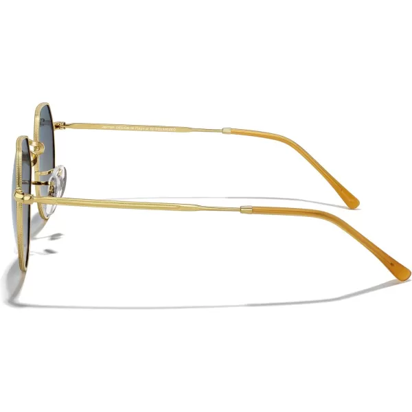MERRYS Round Polygon Metal Polarized Sunglasses for Women Men Retro Classic Vintage Shades S6565Polished Gold FrameBlue Gradient Lens
