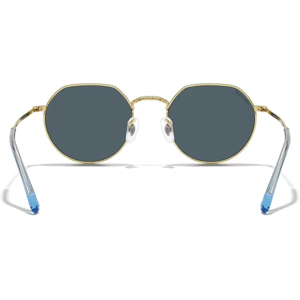 MERRYS Round Polygon Metal Polarized Sunglasses for Women Men Retro Classic Vintage Shades S6565Polished Gold FrameBlue Lens