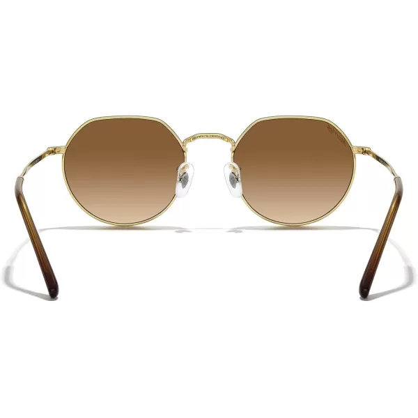 MERRYS Round Polygon Metal Polarized Sunglasses for Women Men Retro Classic Vintage Shades S6565Polished Gold FrameBrown Gradient Lens
