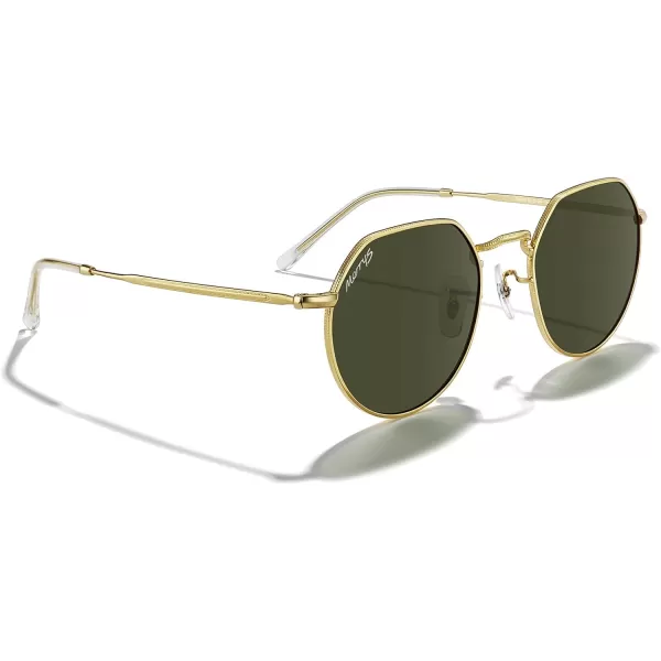 MERRYS Round Polygon Metal Polarized Sunglasses for Women Men Retro Classic Vintage Shades S6565Polished Gold FrameG15 Lens