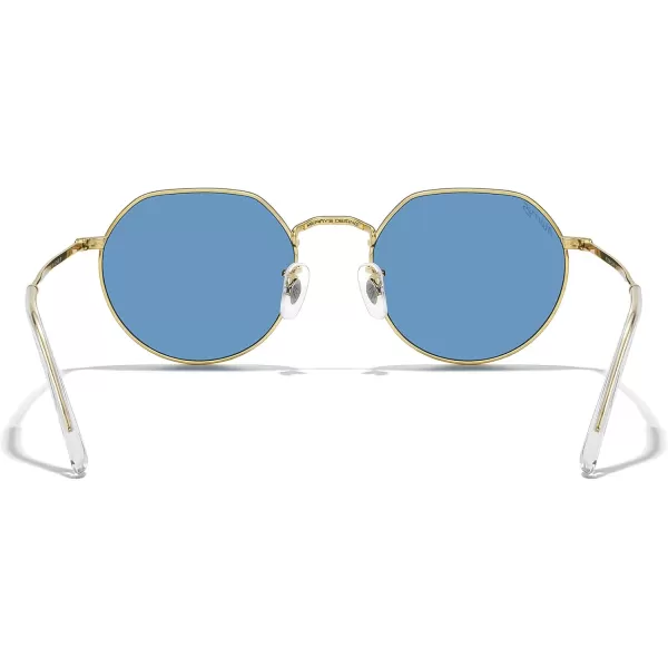 MERRYS Round Polygon Metal Polarized Sunglasses for Women Men Retro Classic Vintage Shades S6565Polished Gold FrameLight Blue Lens